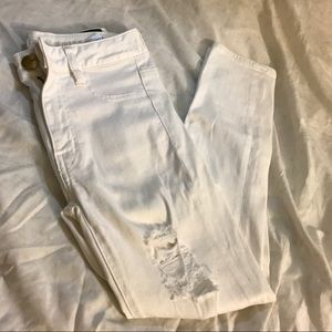 AE White Hi-rise Jegging Crop